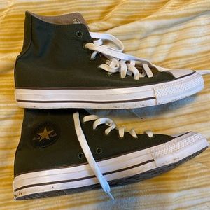 Converse army green high tops size 9.5